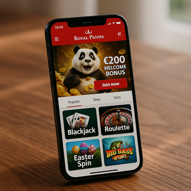 Royal Panda - Mobilus žaidimas - Responsyvus kazino dizainas